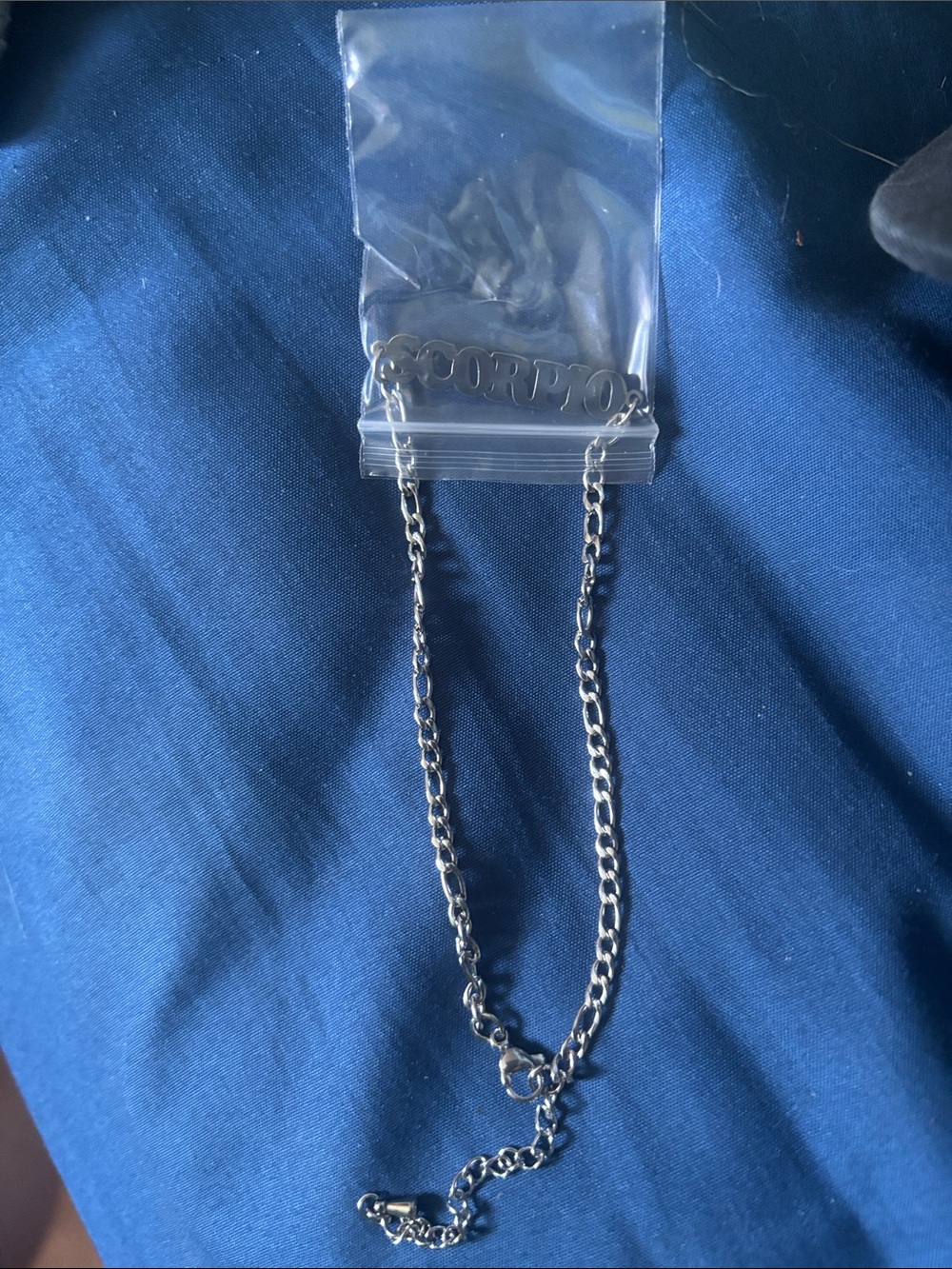 Scorpio Silver-Tone Chain Anklet